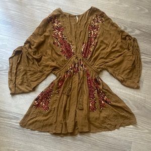 FREE PEOPLE dress with floral stitching